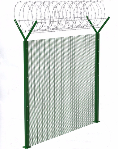 ClearUV 358 Anti-climb Fence with Razor Wire for Prison