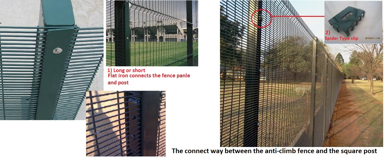 connecting way for Anti-climb fence