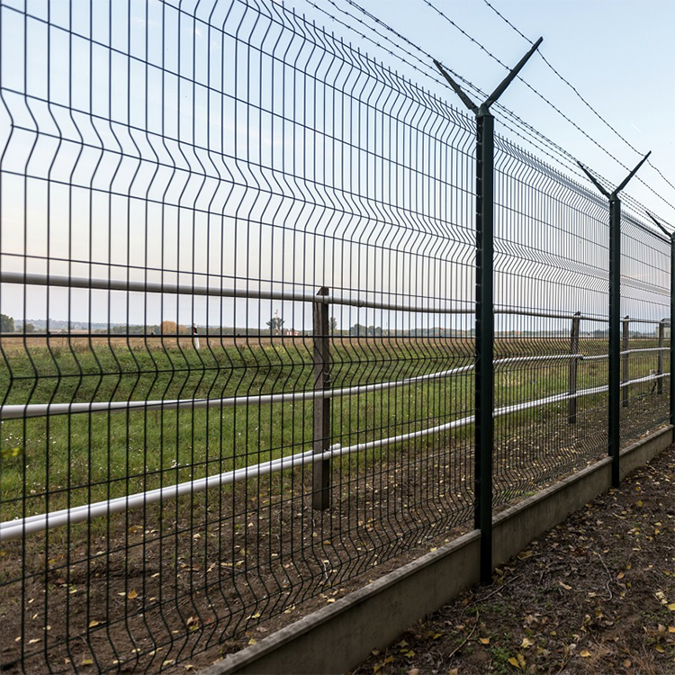 3d fence with barbed wire