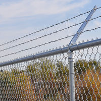 50mm Galvanized Chain Link Fence with Barbed Wire For Airport Security