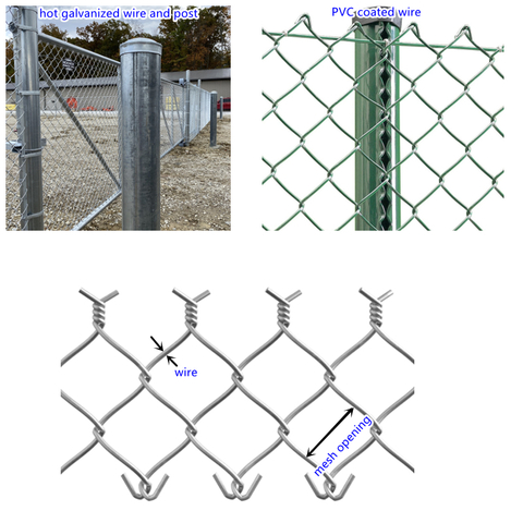 60mm Pvc Coated Chain Link Fence For Gardens