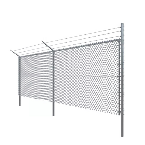 50mm Galvanized Chain Link Fence with Barbed Wire For Airport Security
