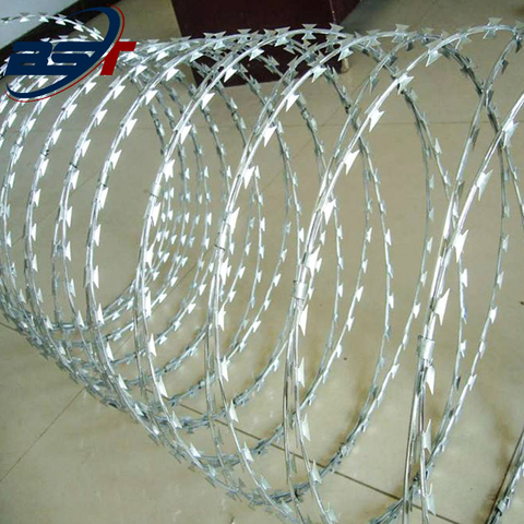 BTO-22 Concertina Hot Dipped Galvanized Razor Wire for Anti-climb Fence